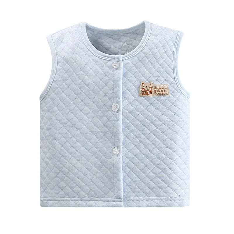
Baby cartoon comfortable and warm sleeveless vest boys and girls buttons children spring and autumn casual vest 