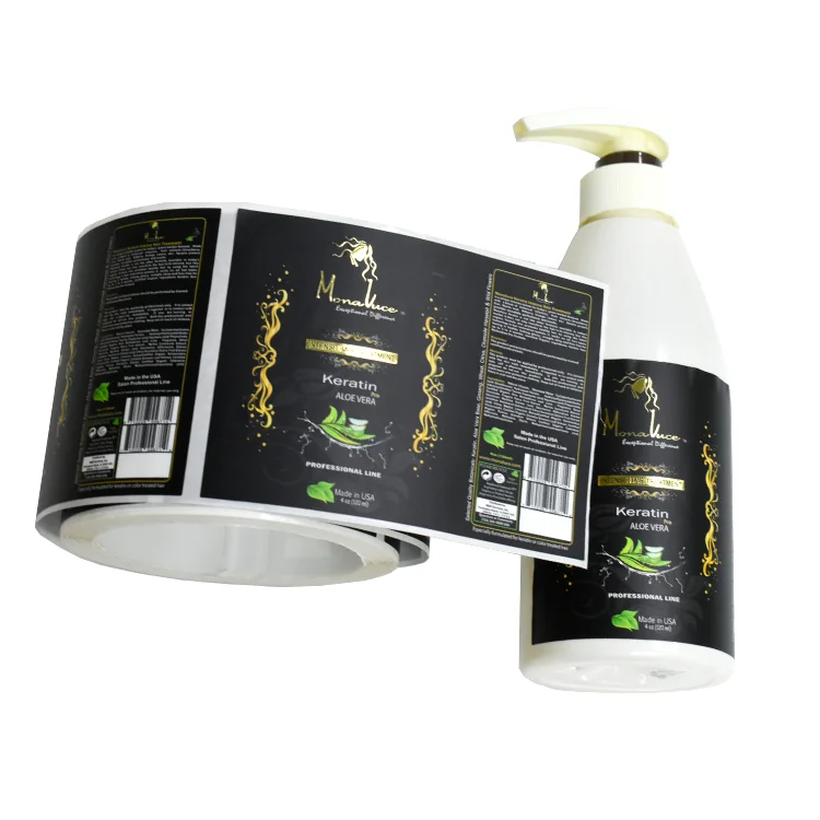 Customization OEM custom plastic bottle label sticker print manufacturer for industrial