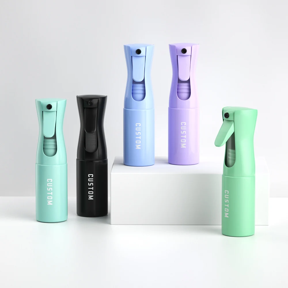 High Quality 200ml 300ml 500ml PET Pump Hair Salon Water Fine Mist Continuous Spray Bottle for Hair Oil