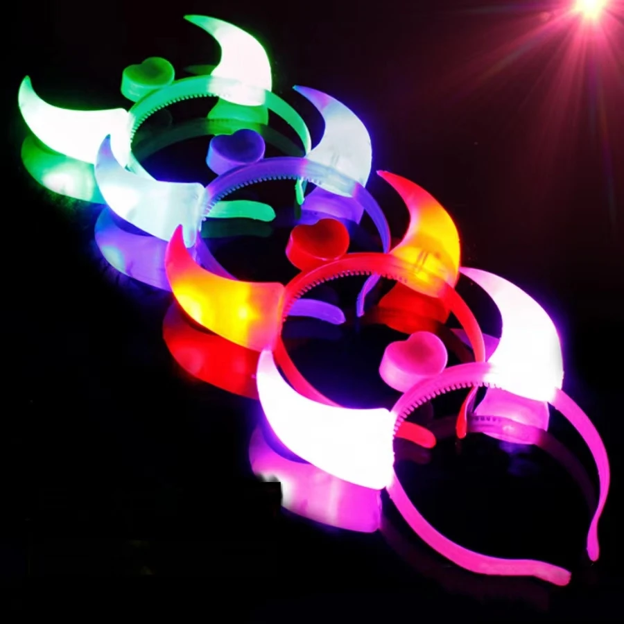 Shining Horn Festival Halloween Hairband Hot Popular Light LED Party Wholesale Event Supplies