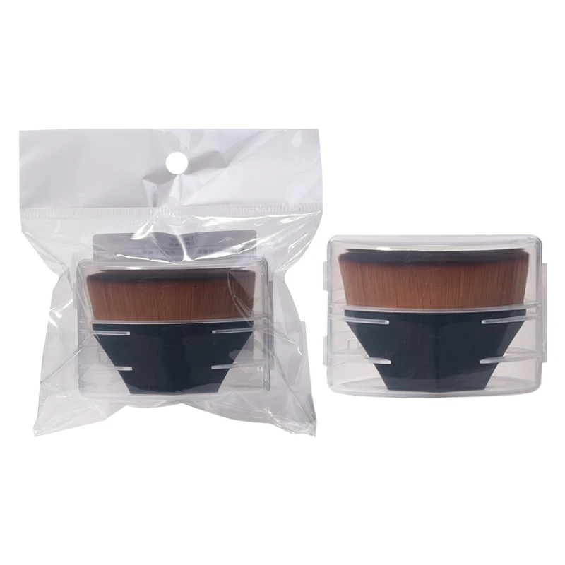 LMLTOP Wholesale Magic No.55 Liquid Cream Hexagon Foundation Brush #55 Flat Top Vegan Single Foundation Makeup Brush