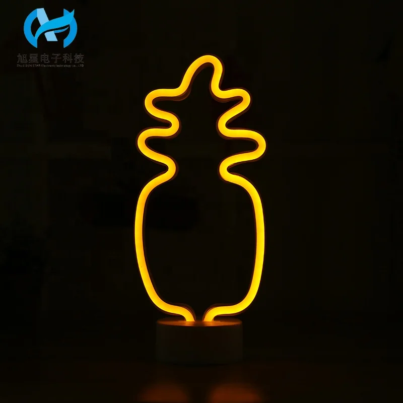 Светодиодная неоновая лампа в виде ананаса для украшения детской спальни