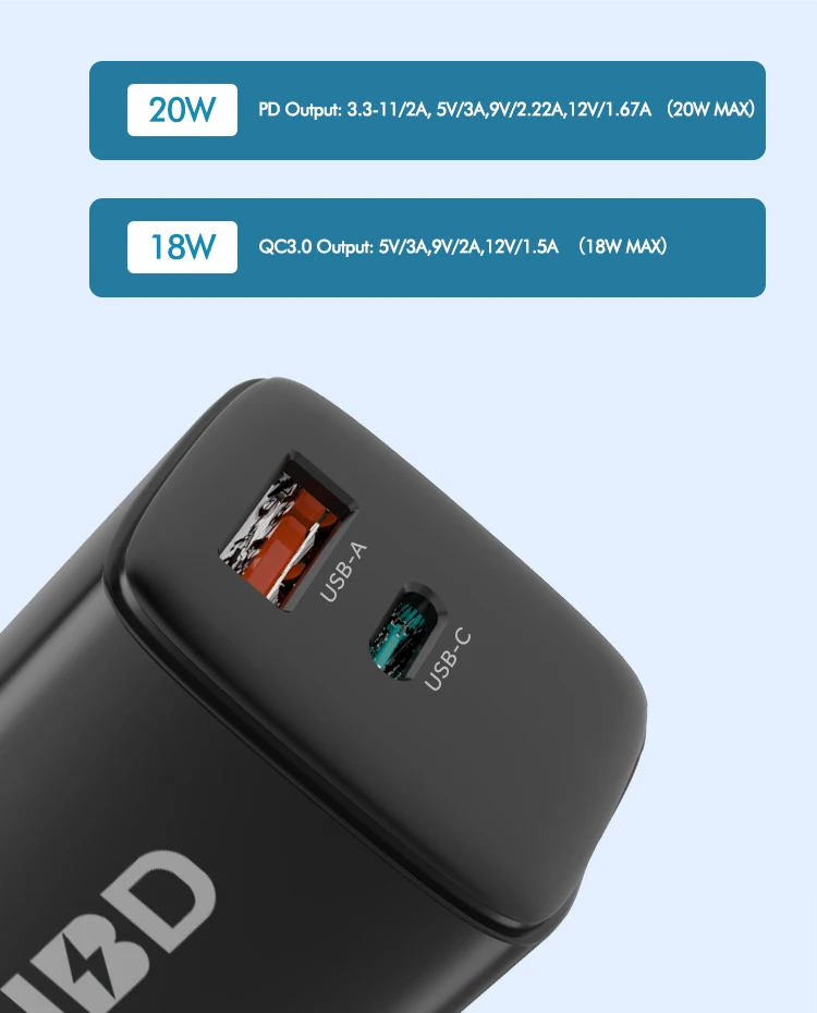  PD 20 Вт Зарядное устройство для iPhone 12 Быстрая зарядка QC3.0 USB C адаптер питания