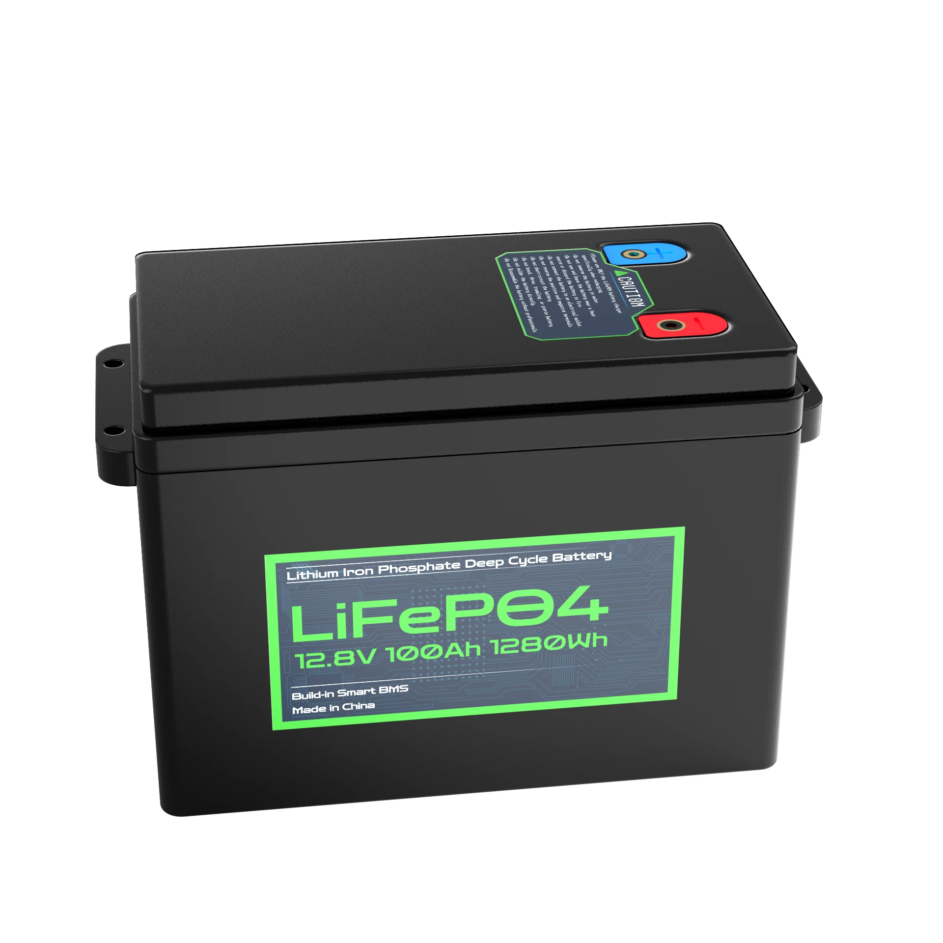 Lifepo4 12V Battery Lithium Iron Phosphate 12.8V 100Ah Deep Cycle Lead Acid Replacement Battery Pack w/BMS Solar RV Marine