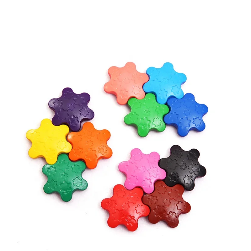 
stationery gift set 3D plastic snowflake crayons for painting 12 colors with show box 