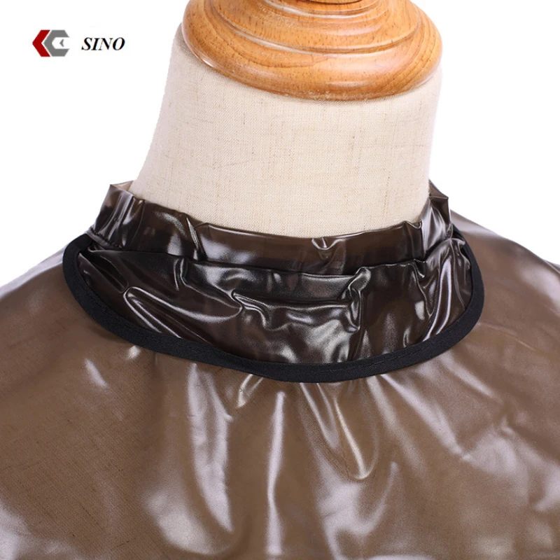 Wholesale translucence brown hairdressser cape cutting barber aprons Custom  stylist apron