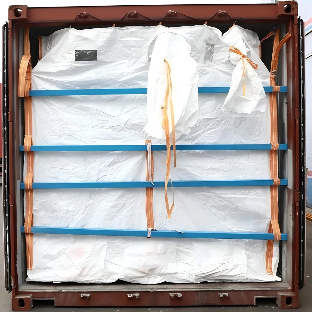 Polyethylene liner bag in 20ft container plastic dry bulk shipping container liners for coffee bean nut feed
