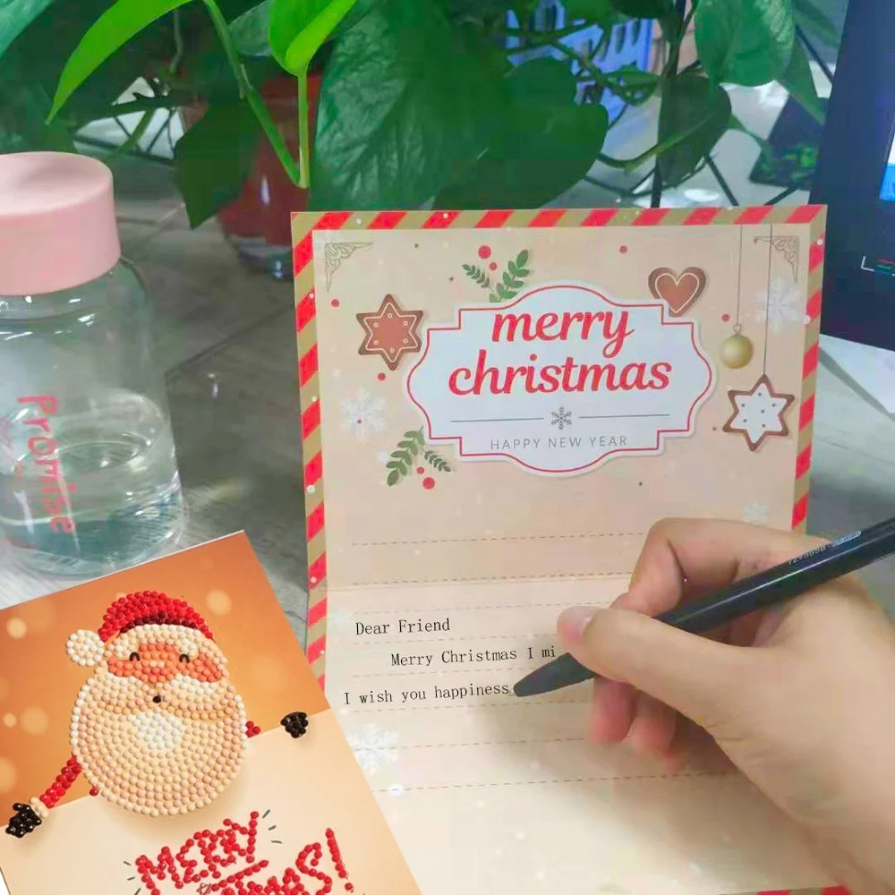 
2021 new arrivals 5d Diamond painting christmas cards diy Greeting Festival Cards Gifts 
