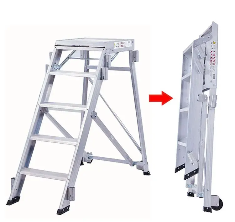 HASEGAWA Foldable Lightweight Anti Rust Ladder/Workbench Industrial Aluminum Alloy Steel Rolling Platform Ladder
