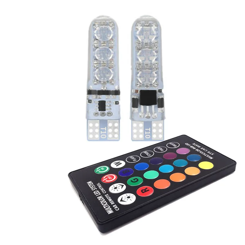 Car LED Reading Lights T10 5050 6SMD 12V Super Light Led 500LM Mini Driving Lights for Decoration RGB 12V DC Universal Cars 