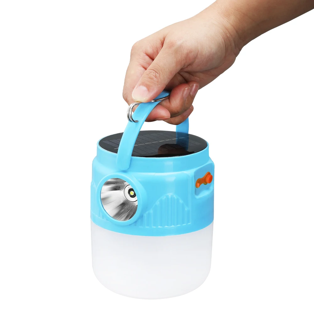 Уличный Водонепроницаемый светодиодный фонарик для кемпинга, портативный фонарь для кемпинга на солнечной батарее, перезаряжаемый фонарь для кемпинга