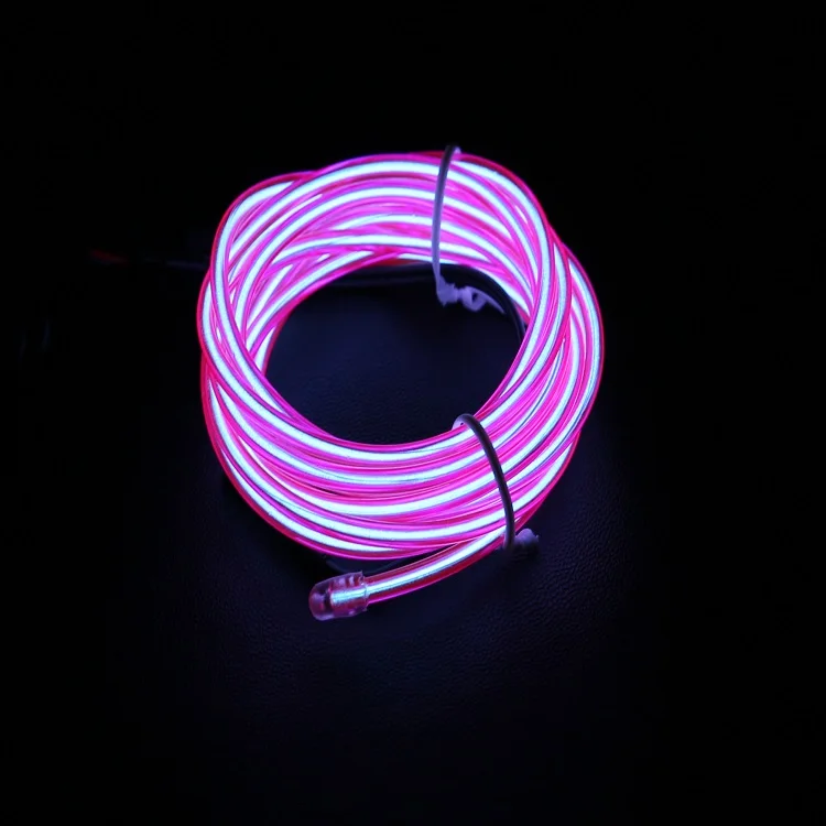 Fashion Neon EL Colorful RGB Wire Flexible Light Up Wire with waterproof Battery Pack