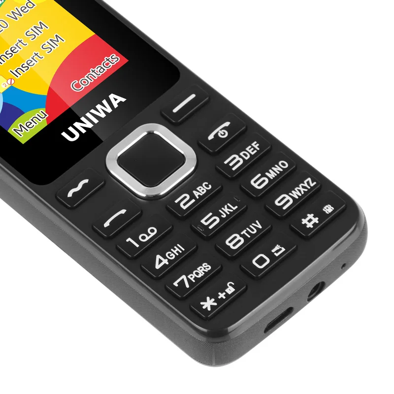 UNIWA E1801 Feature Phone 1.77 Inch Screen Dual SIM Low Price Keypad Mobile Original Wholesale