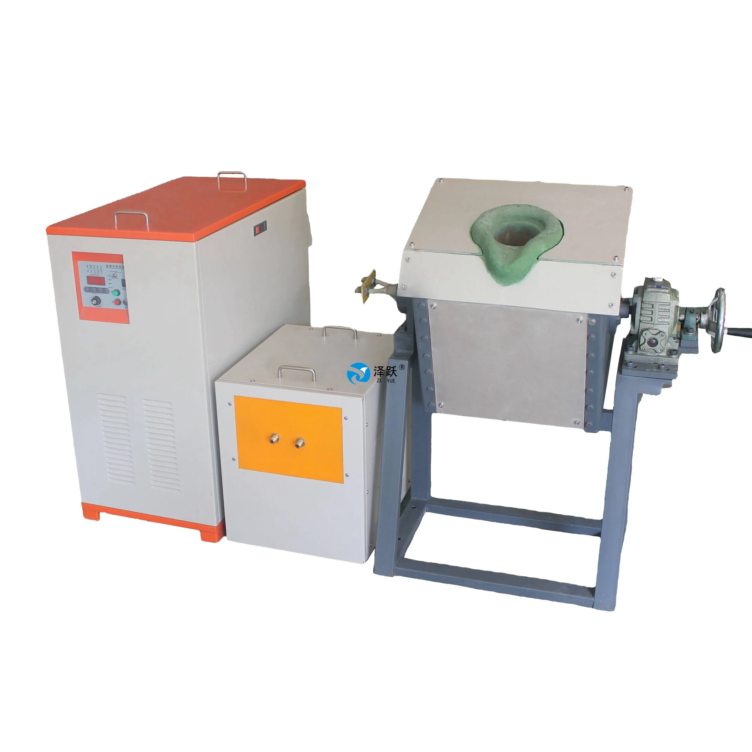 
small tilting 100kg copper scrap melting furnace 