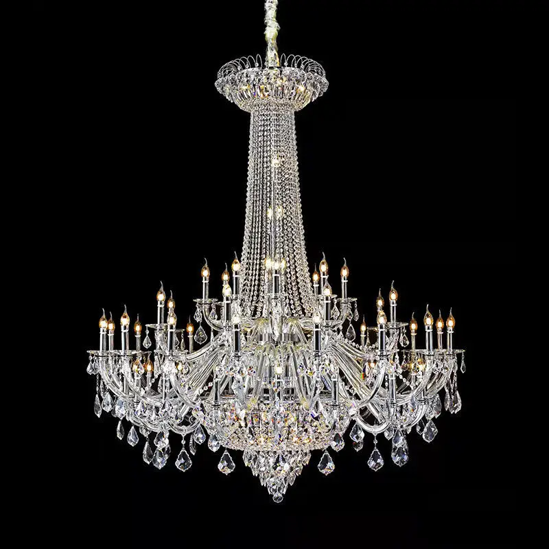 Custom villa murano glass led lights lighting maria theresa high ceiling luxury large modern crystal chandeliers pendant lights