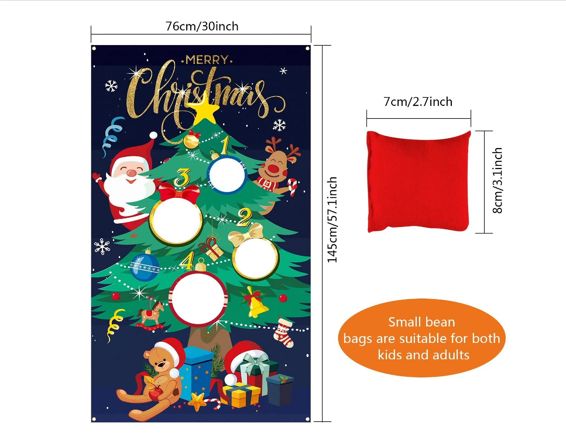 bean bag toss games kit with banner rope for Kids family outdoor throwing doorway game