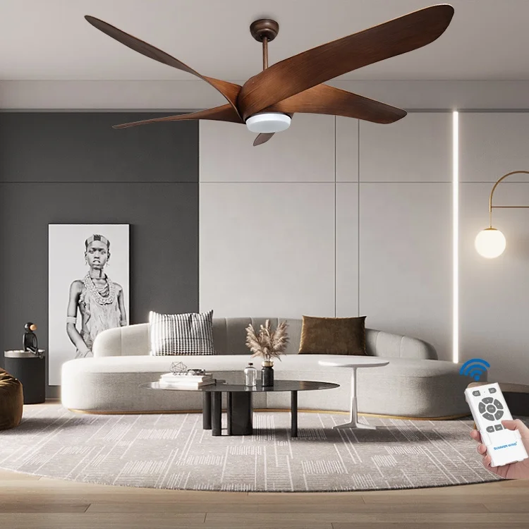 Wholesale Natural Style ABS 5 blades Decorative Ceiling Fan With Light
