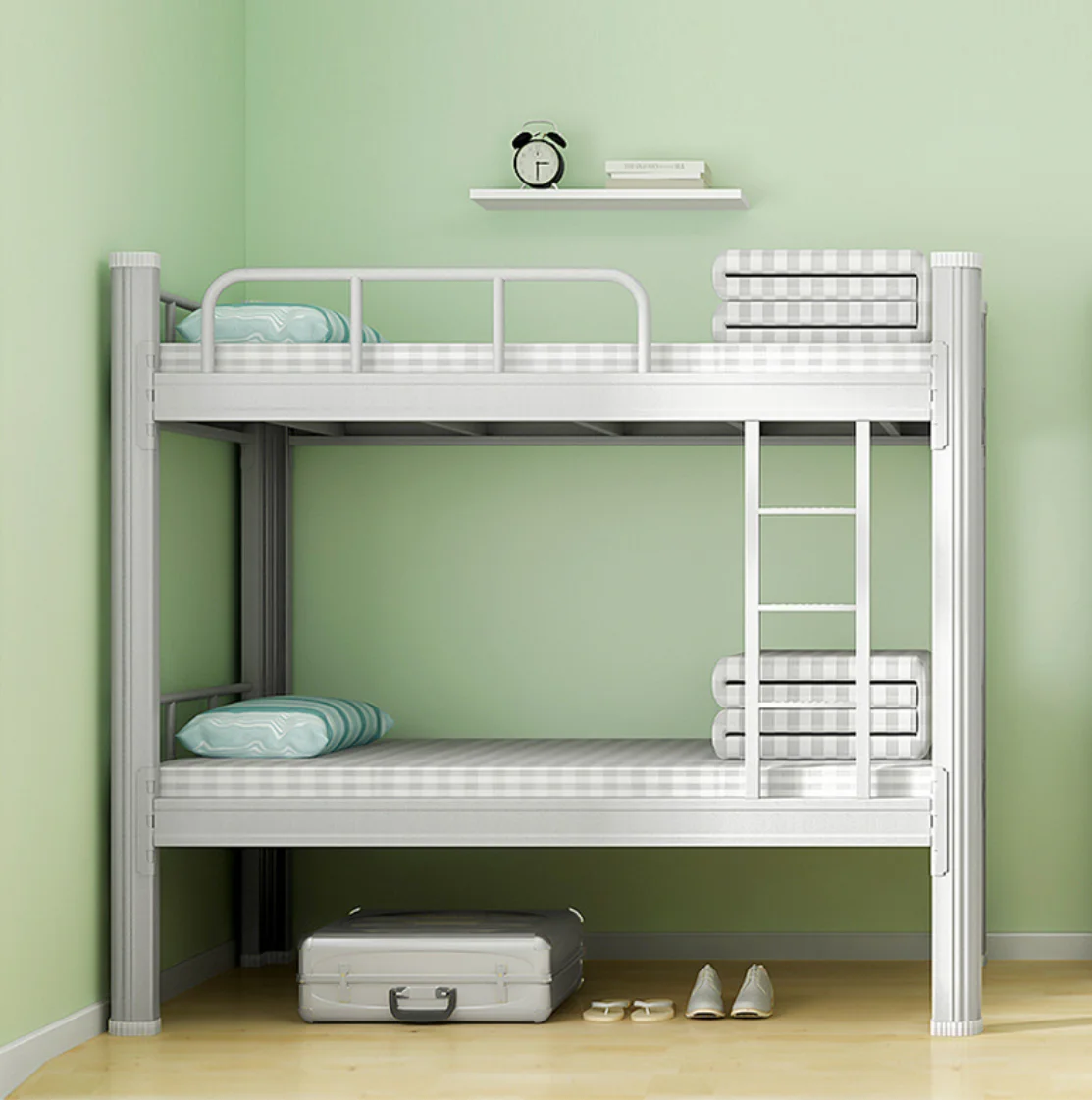 Cheap price wholesale dormitory double twin metal children loft bunk bed furniture for adults