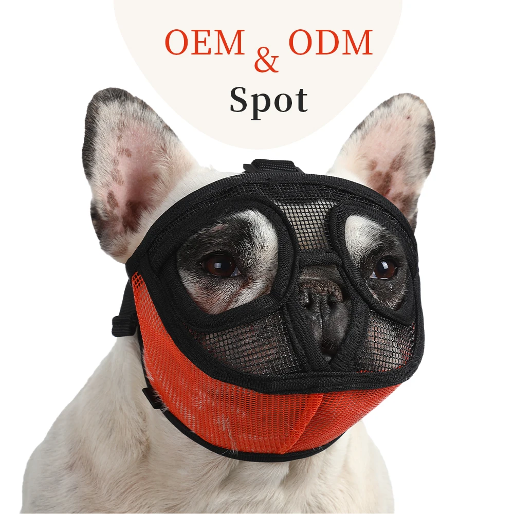 
HANDOUBulldog Mouth Cover Short Nose Flat Face Dog Anti-eat Anti-bite Breathable Mouth Cover Pug French FightiMouth g Fighting 