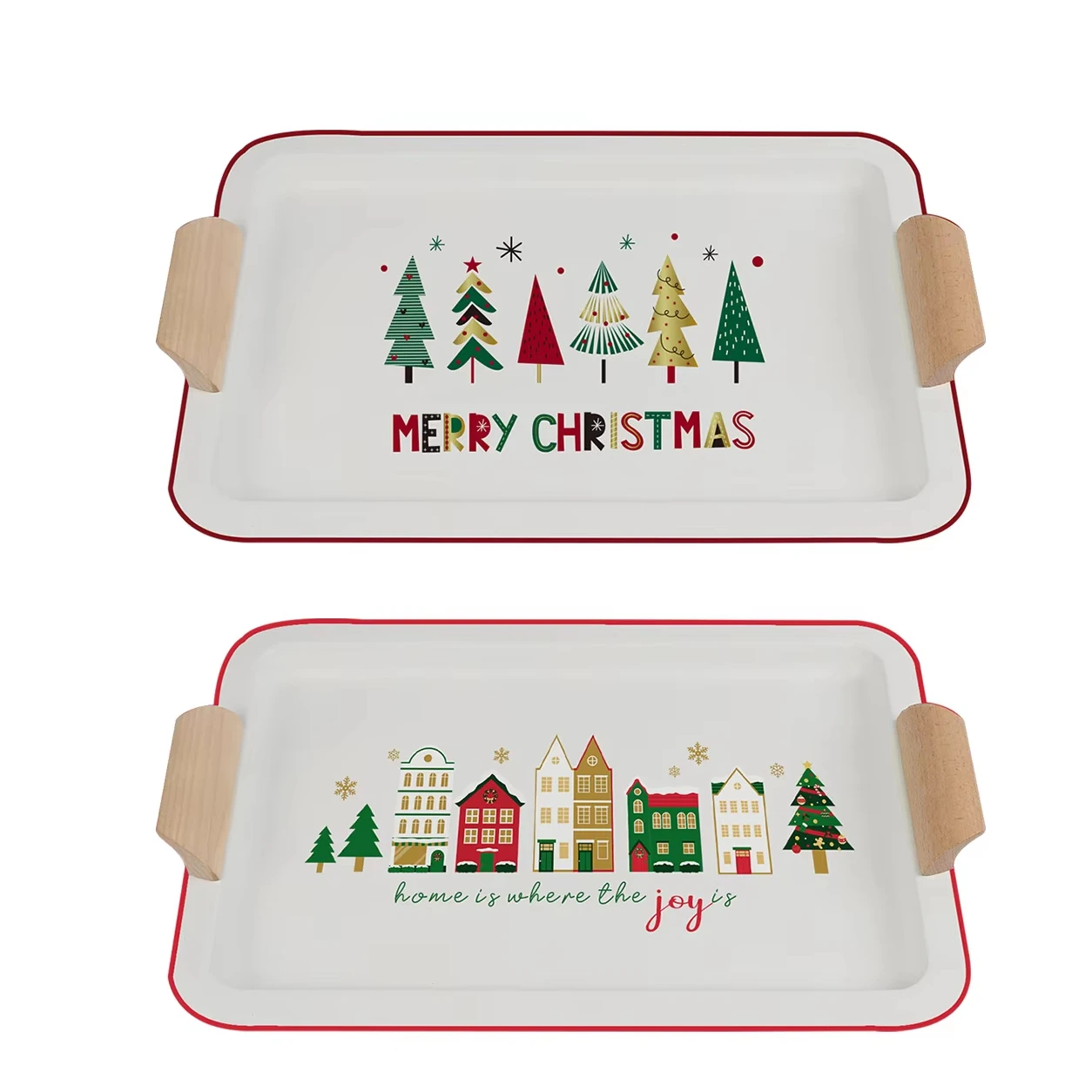 Sheri Atmosphere Christmas Ceramic Plate Rice Bowl Salad Bowl Dessert Plate 2024 New Style