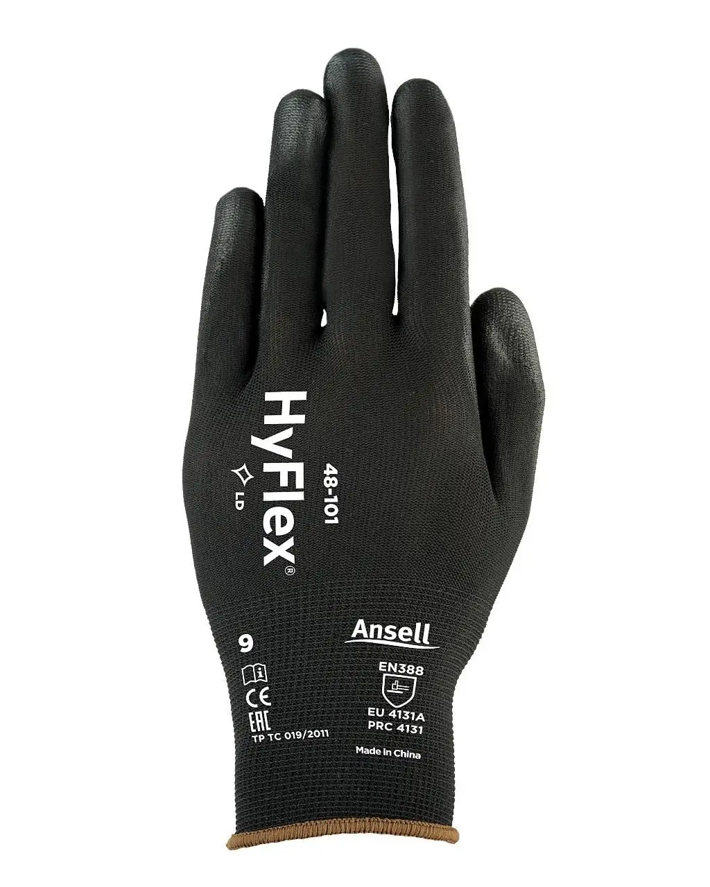 Ansell Hyflex 48-101 Black PU-coated multi-purpose gloves
