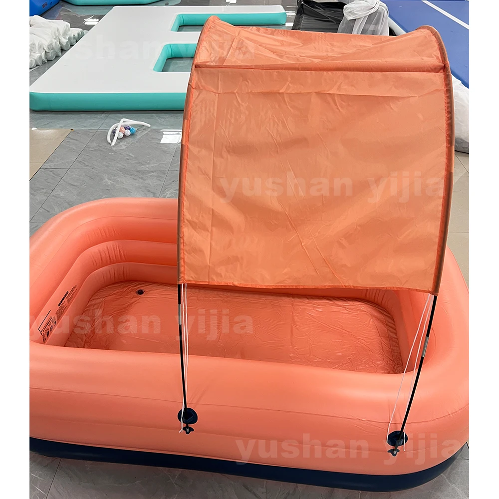 Factory Direct self inflating large inflatable swimming pool with sunshade