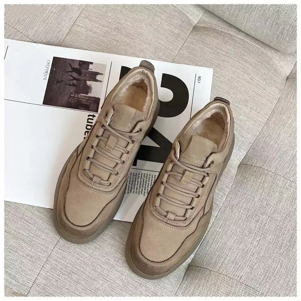 Новинка 2021, дизайнерские стильные зимние повседневные ботильоны из натуральной овечьей кожи на шнуровке для мужчин