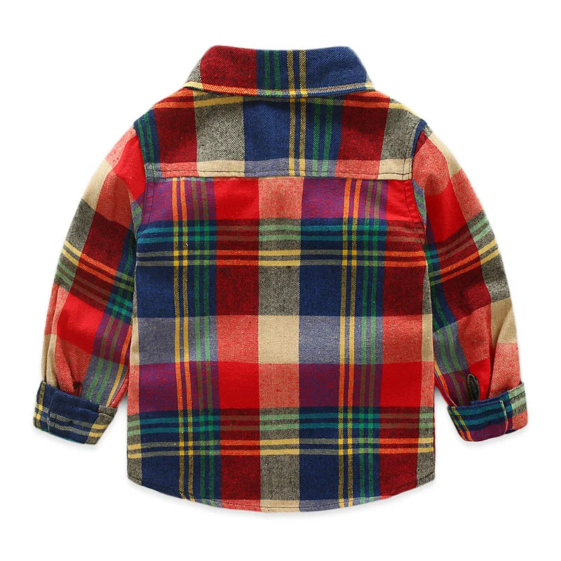 New Fashion Wholesale Autumn Long Sleeve Lattice Pattern Print 100%cotton Pocket Casual Boy Shirt