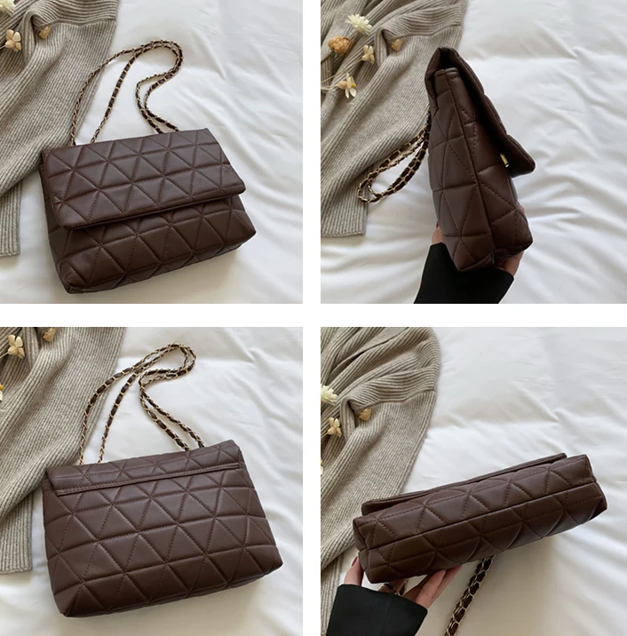 Trending Products 2023 New Arrivals Quilted High Capacity Leather Solid Color Design Bag Womens Tote Bags Purses and Handbags