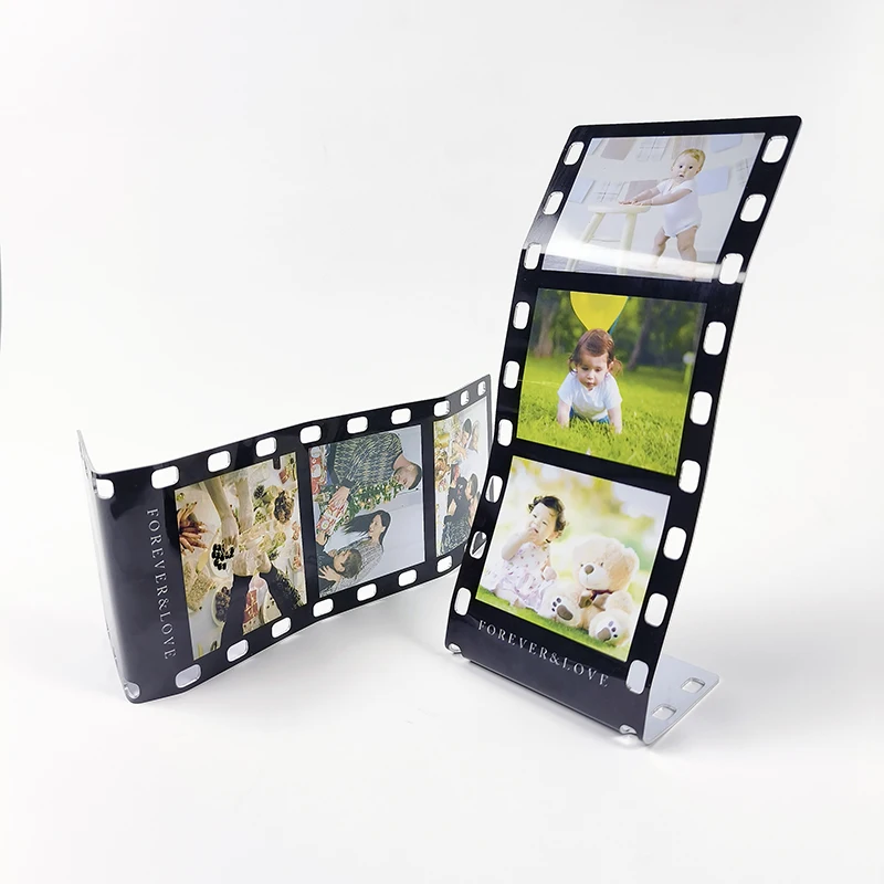 Double sided sublimation Aluminum photo frame Creative film design self-stand metal blanks