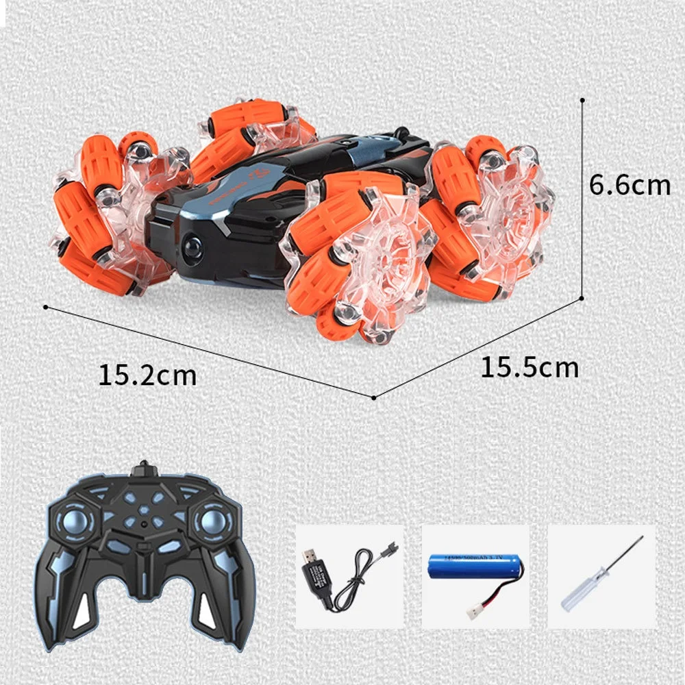 2.4G Watch Sensor Stunt RC Car Toys Double Side Walking Car With Music & Lights