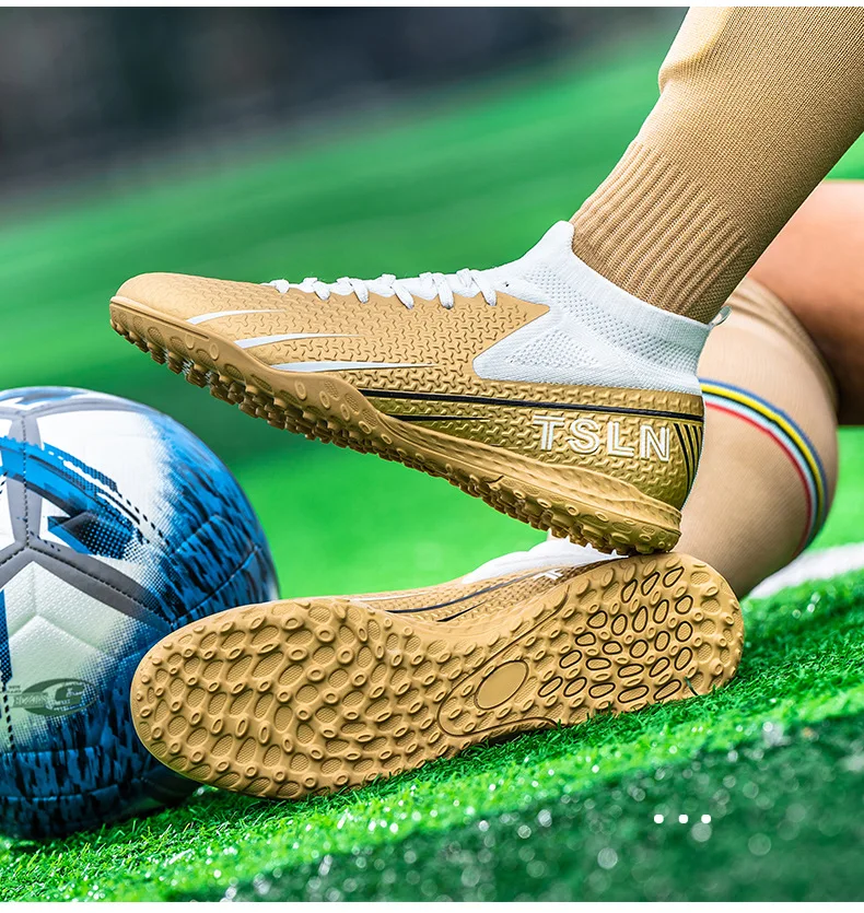 New Boots Football Shoes Sports High Top Ag Broken Nails Non-slip Comfortable Large Size Sports Long Nails Grass Football Shoes