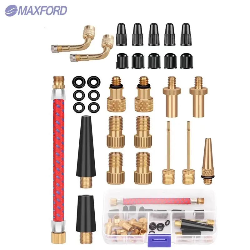 MAXFORD 32Pcs  DV SV AV Valve Adapter Bike Presta Schrader Valve Adaptors