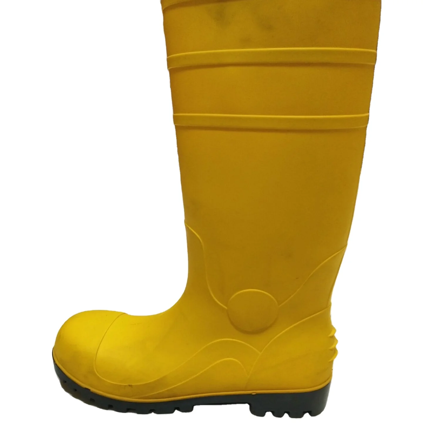 high quality  industry  use  waterproof   PVC  safety  gum boots steel toe steel sole  safety rain boots