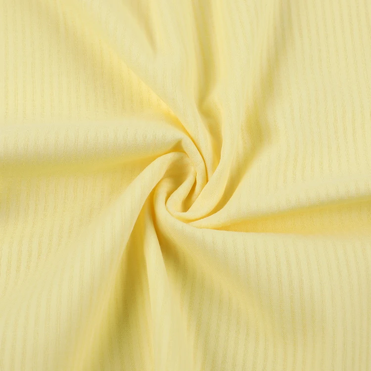 Hot providing breathable lightweight yellow striped cotton shirt fabric