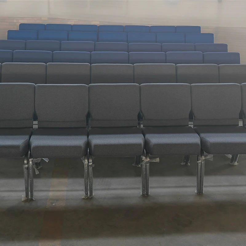 Factory Modern Popular Wholesale Cheap Stackable Metal Leg Upholstered Church Chairs  Theater Furniture For Auditorium