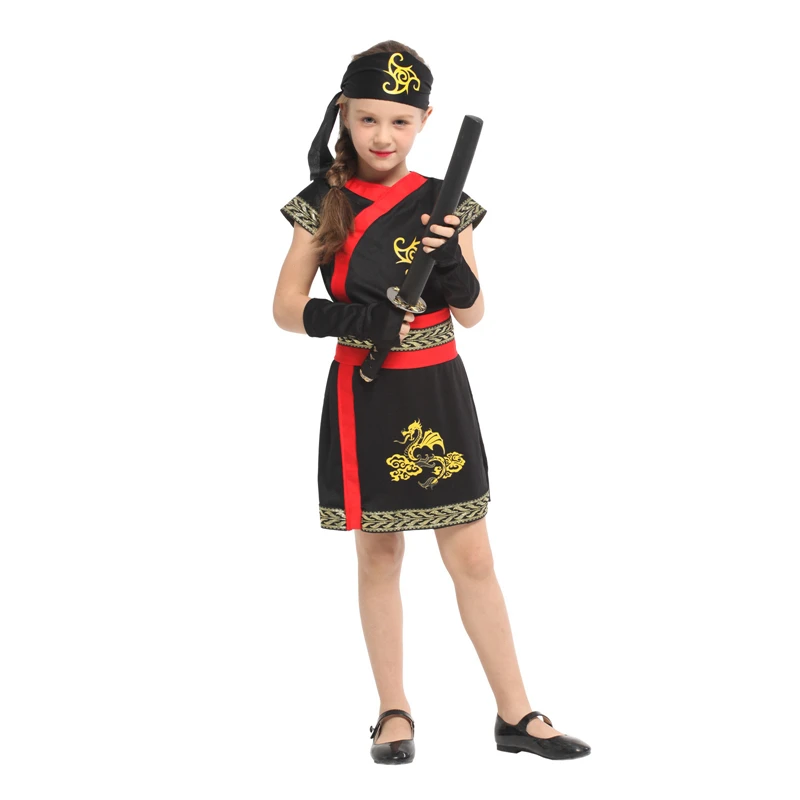 Red Ninja Cosplay Movie Boy Halloween Jumpsuit Mardi Gras Party Costume With Superhero Cape