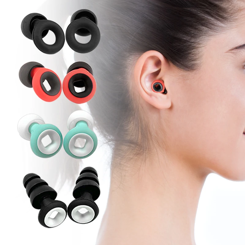 Reusable Silicone Ear Plug Sound Reducing Safety Hearing Protection sleeping Silicone Earplugs Ear Plugs For Sleeping