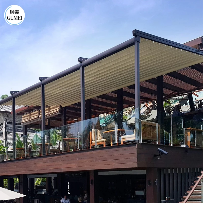 High Quality PVC Waterproof Pergola Balcony Folding Retractable Roof Systems for Garden
