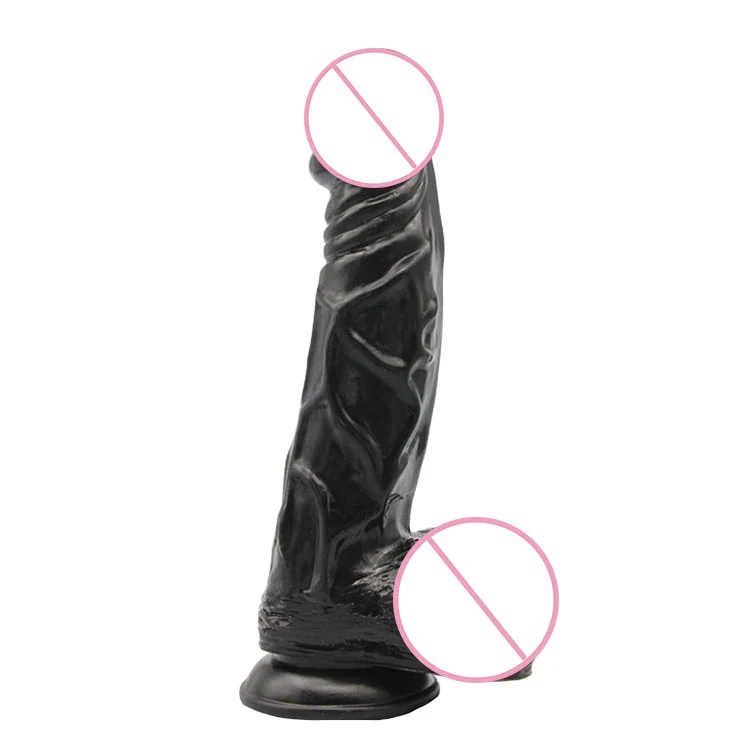8 Inch Big Black Cock Sex Toy Plastic Penis Men Dildo for Female