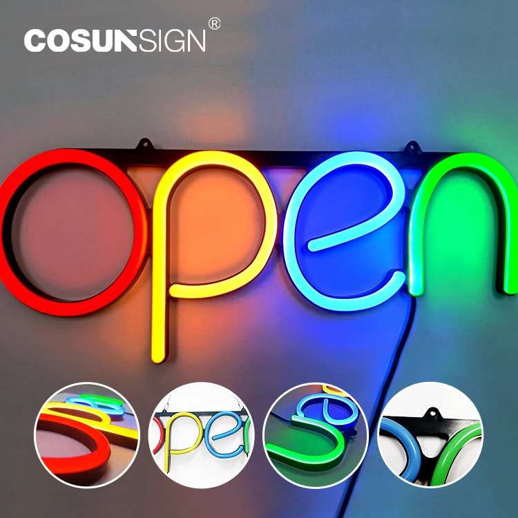 Cosun светодиодная неоновая вывеска с дистанционным управлением открытая для бизнеса