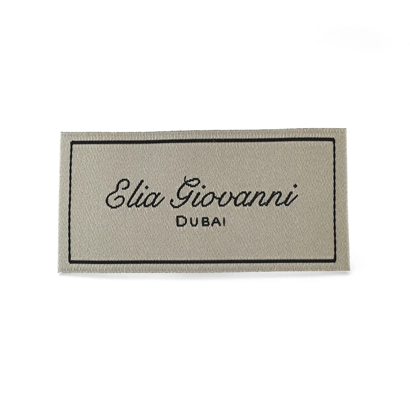 Высококачественная Роскошная атласная шелковая складная Одежда Дамасская тканая Основная этикетка для одежды