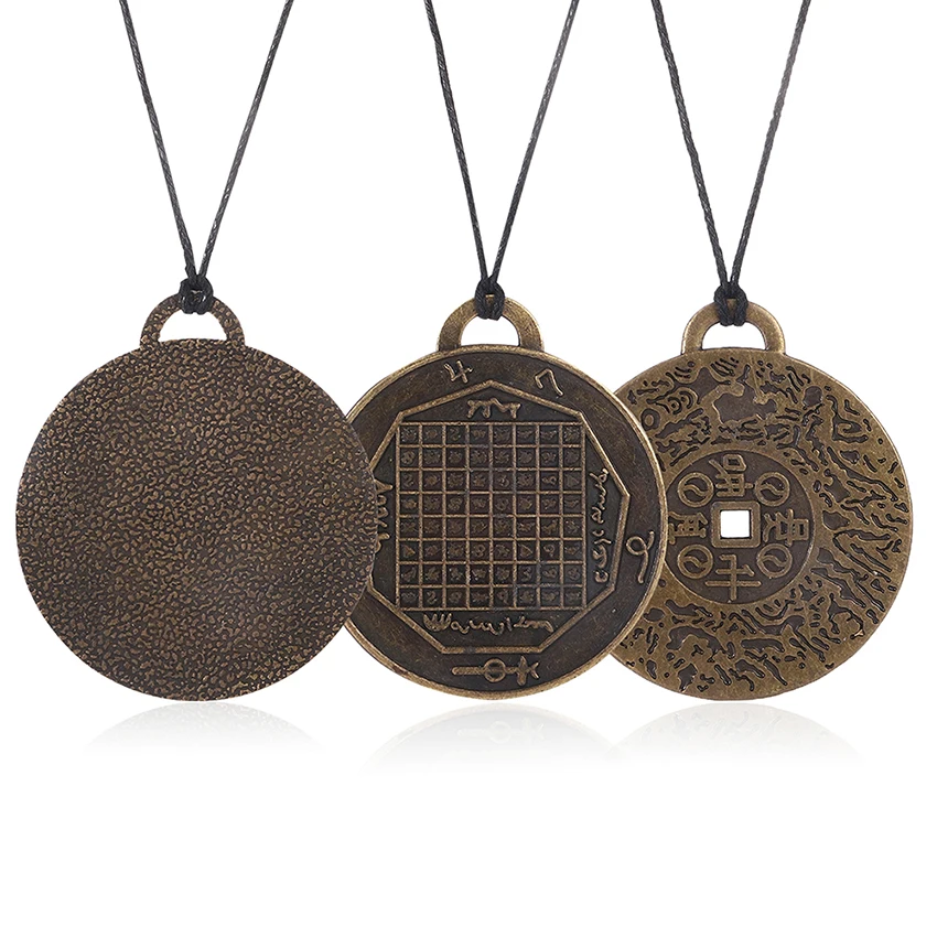 Big Round Shape Luckye Uwell  Money Thai Amulet Necklace Wealth For Women Men