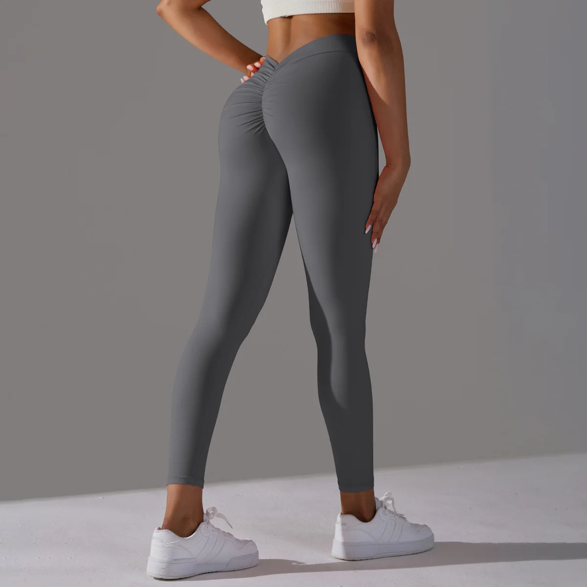 FLW Women Scrunch Butt Tight Booty Lifting V Cut Back Leggings Yoga Pants Sexy Leggings