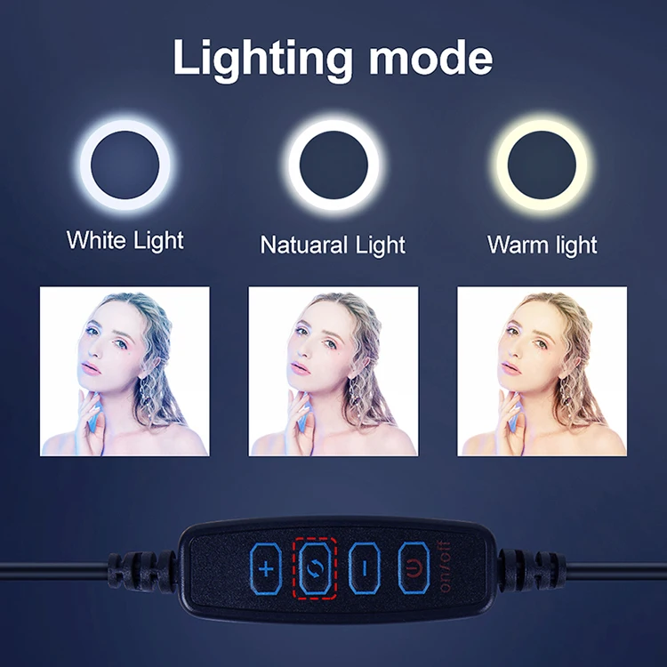
Phone ring light 10inch tik tok video live broadcasting led selfie ring light with tripod stand phone holder 