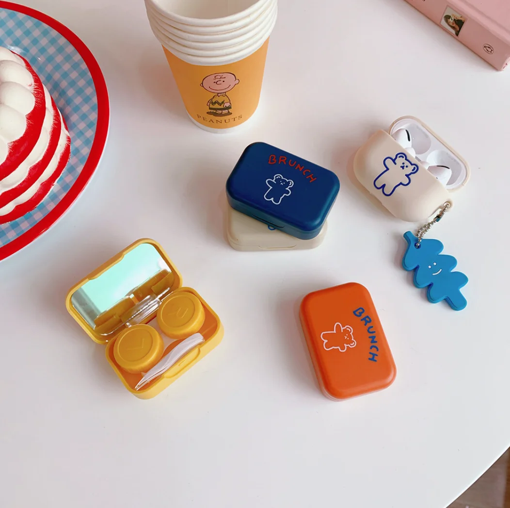 The Best and Cheapest and cute bear cosmetic box ins cartoon contact lens companion box