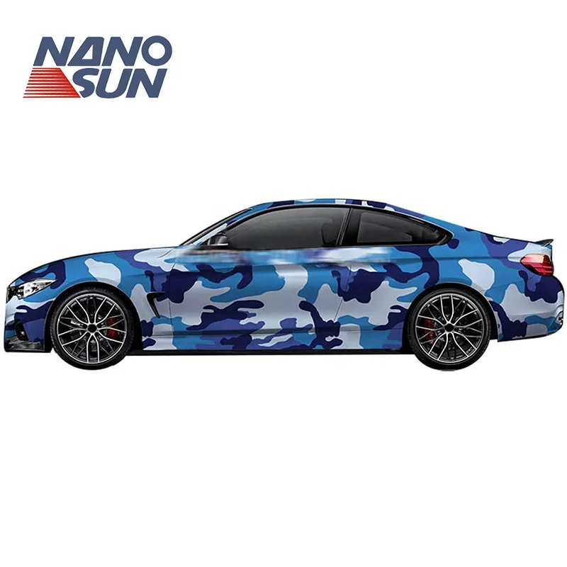 Factory Price 1.52*28M PVC Material Blue Camo Car Wrap Air Free Bubbles Camouflage Car Wrap Vinyl