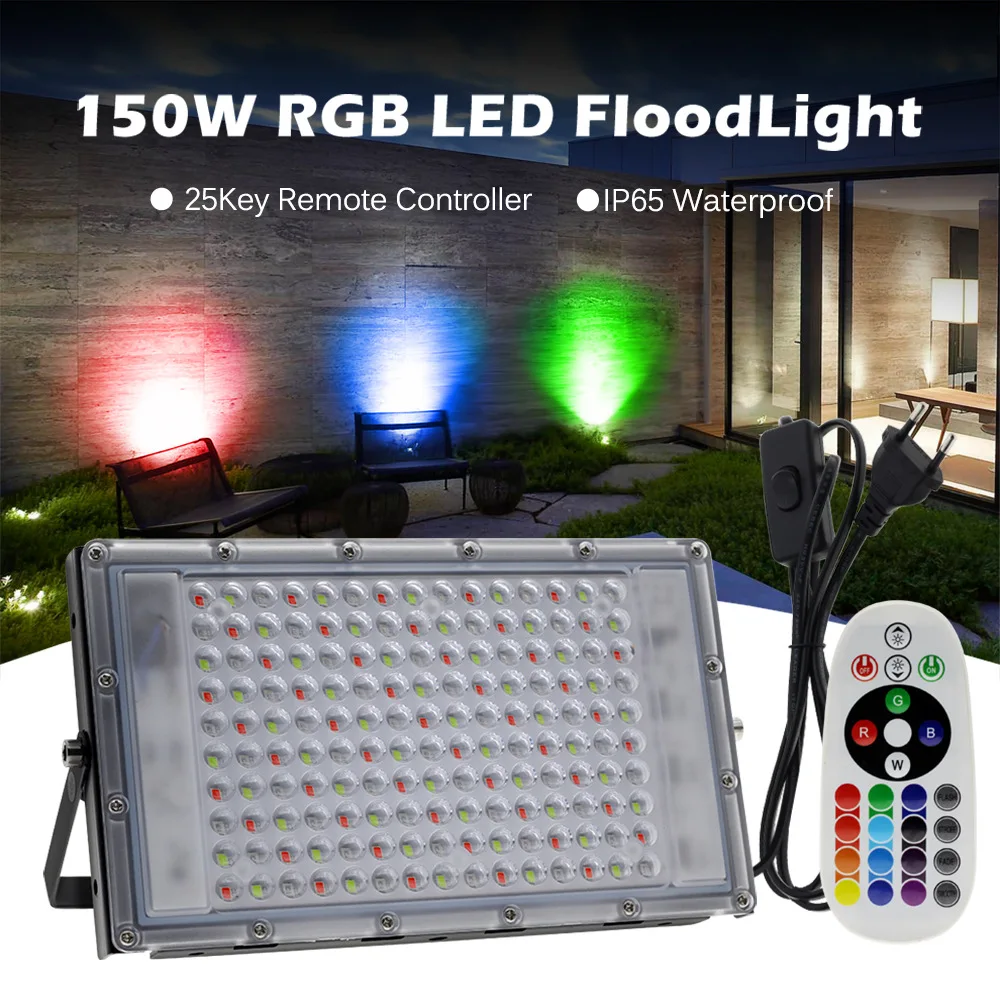 2022 Led Rgb 100w Led Flood Light Rgb Floodlight 50w 100w Color Light Rgb Flood Lights