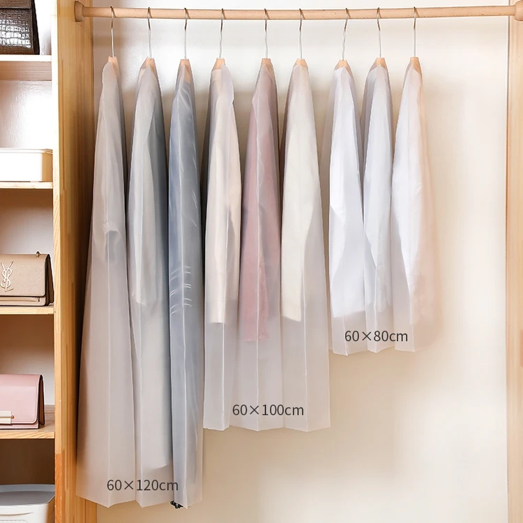 Wholesale PEVA Suit Zippered Garment Cover Dust Bag Translucent Hanging