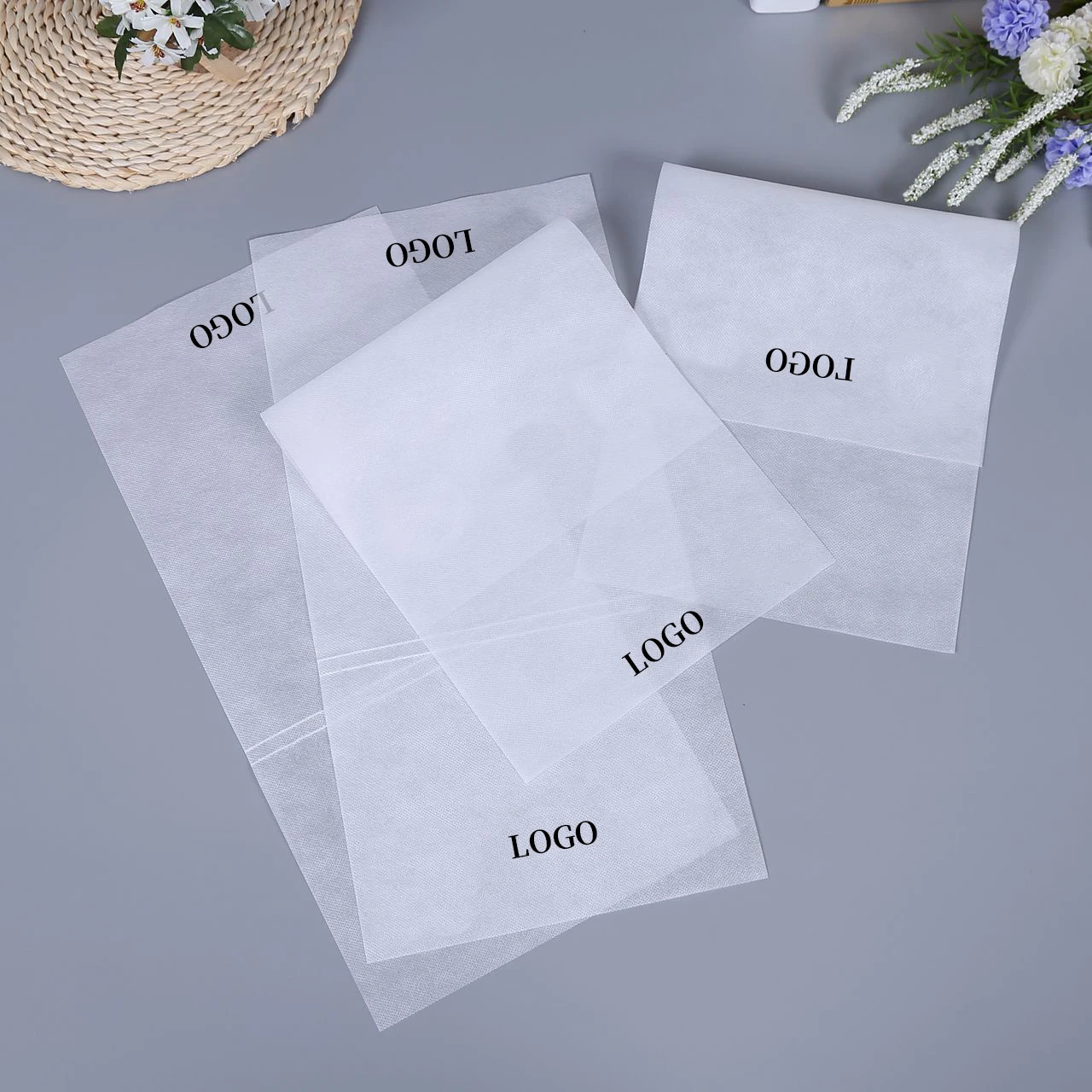 Hot-selling disposable non woven fabric  airline  headrest seat cover pillow towel can be customized logo